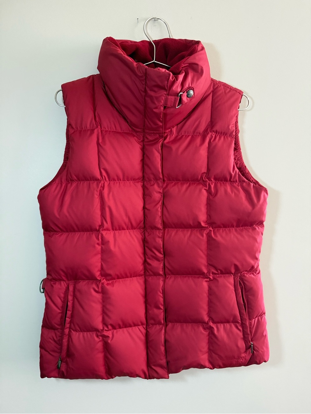 Eddie Bauer Jacket Vest Women Sz M Red Goose Down Puffer Quilted Sleeveless Zip
